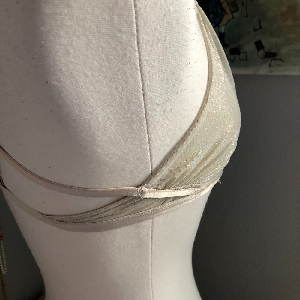 Savage x Fenti Strappy Bralette Women's size M White Rose Gold Sheer Mesh - NEW - Picture 5 of 6